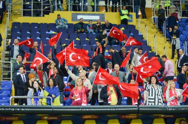 Kharkiv, Ukrayna - 02 Eylül 2017: Milli takım hayranları