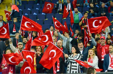 Kharkiv, Ukrayna - 02 Eylül 2017: Milli takım hayranları