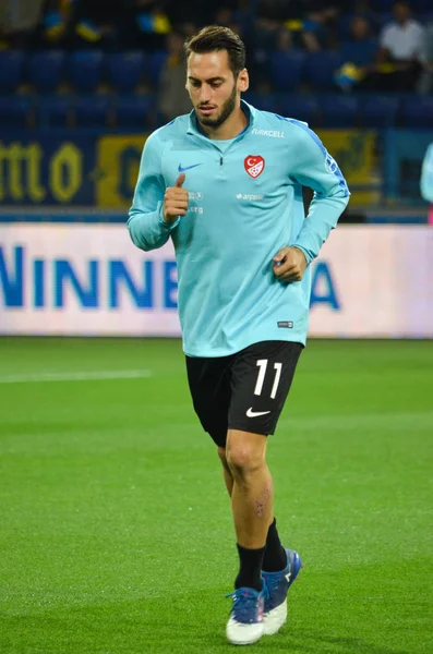 Kharkiv, Ukrayna - 02 Eylül 2017: Hakan Calhanoglu sırasında t