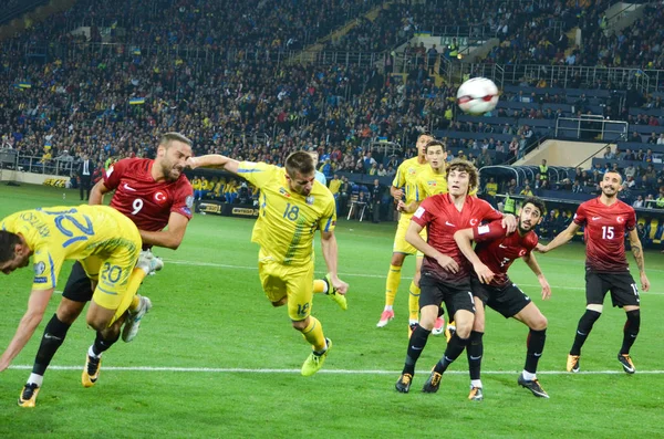 FIFA WM 2018 Qualifikationsspiel der ukrainischen Nationalmannschaft gegen die türkische Nationalmannschaft — Stockfoto