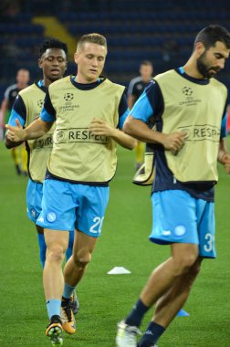 Futbolcu sırasında Uefa Şampiyonlar Ligi maç Shakhtar Rakip Ssc Napoli arasında