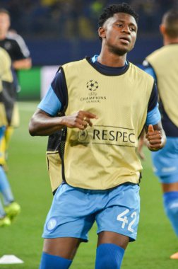 Futbolcu sırasında Uefa Şampiyonlar Ligi maç Shakhtar Rakip Ssc Napoli arasında