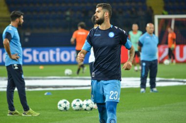 Futbolcu sırasında Uefa Şampiyonlar Ligi maç Shakhtar Rakip Ssc Napoli arasında