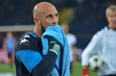 Futbolcu sırasında Uefa Şampiyonlar Ligi maç Shakhtar Rakip Ssc Napoli arasında