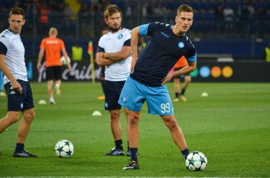 Futbolcu sırasında Uefa Şampiyonlar Ligi maç Shakhtar Rakip Ssc Napoli arasında