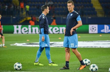 Futbolcu sırasında Uefa Şampiyonlar Ligi maç Shakhtar Rakip Ssc Napoli arasında