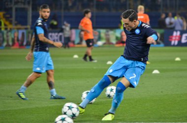 Futbolcu sırasında Uefa Şampiyonlar Ligi maç Shakhtar Rakip Ssc Napoli arasında