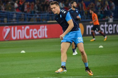 Futbolcu sırasında Uefa Şampiyonlar Ligi maç Shakhtar Rakip Ssc Napoli arasında
