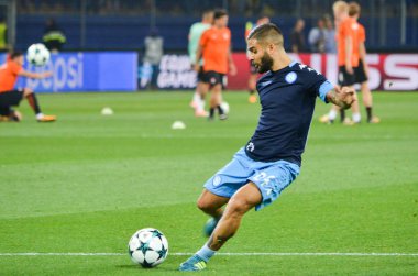 Futbolcu sırasında Uefa Şampiyonlar Ligi maç Shakhtar Rakip Ssc Napoli arasında