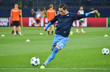 Futbolcu sırasında Uefa Şampiyonlar Ligi maç Shakhtar Rakip Ssc Napoli arasında