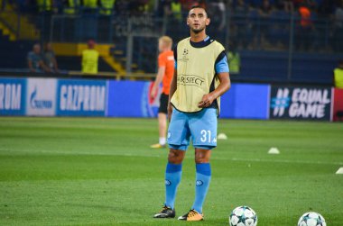Futbolcu sırasında Uefa Şampiyonlar Ligi maç Shakhtar Rakip Ssc Napoli arasında