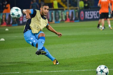 Futbolcu sırasında Uefa Şampiyonlar Ligi maç Shakhtar Rakip Ssc Napoli arasında