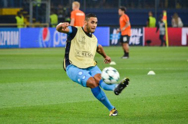 Futbolcu sırasında Uefa Şampiyonlar Ligi maç Shakhtar Rakip Ssc Napoli arasında