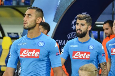 Futbolcu sırasında Uefa Şampiyonlar Ligi maç Shakhtar Rakip Ssc Napoli arasında