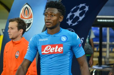 Futbolcu sırasında Uefa Şampiyonlar Ligi maç Shakhtar Rakip Ssc Napoli arasında