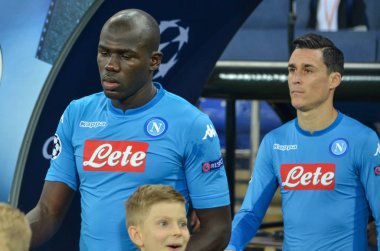 Futbolcu sırasında Uefa Şampiyonlar Ligi maç Shakhtar Rakip Ssc Napoli arasında