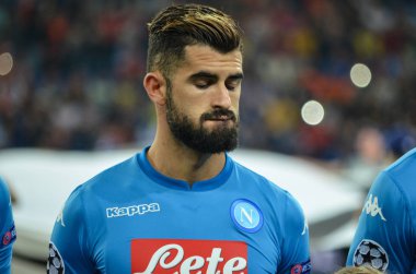 Futbolcu sırasında Uefa Şampiyonlar Ligi maç Shakhtar Rakip Ssc Napoli arasında