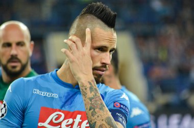 Futbolcu sırasında Uefa Şampiyonlar Ligi maç Shakhtar Rakip Ssc Napoli arasında