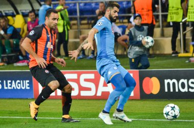 Futbolcu sırasında Uefa Şampiyonlar Ligi maç Shakhtar Rakip Ssc Napoli arasında