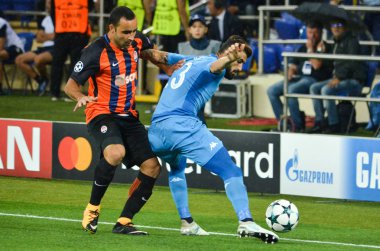 Futbolcu sırasında Uefa Şampiyonlar Ligi maç Shakhtar Rakip Ssc Napoli arasında