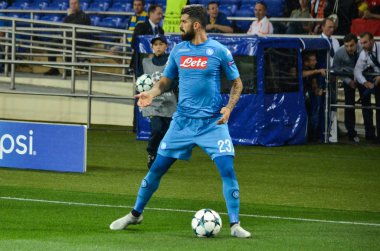 Futbolcu sırasında Uefa Şampiyonlar Ligi maç Shakhtar Rakip Ssc Napoli arasında