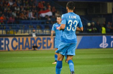 Futbolcu sırasında Uefa Şampiyonlar Ligi maç Shakhtar Rakip Ssc Napoli arasında