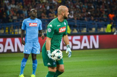 Futbolcu sırasında Uefa Şampiyonlar Ligi maç Shakhtar Rakip Ssc Napoli arasında