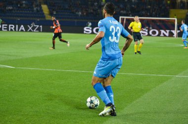 Futbolcu sırasında Uefa Şampiyonlar Ligi maç Shakhtar Rakip Ssc Napoli arasında