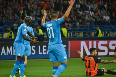 Futbolcu sırasında Uefa Şampiyonlar Ligi maç Shakhtar Rakip Ssc Napoli arasında
