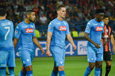 Futbolcu sırasında Uefa Şampiyonlar Ligi maç Shakhtar Rakip Ssc Napoli arasında