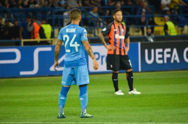 Futbolcu sırasında Uefa Şampiyonlar Ligi maç Shakhtar Rakip Ssc Napoli arasında