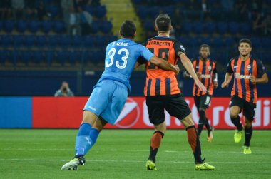 Futbolcu sırasında Uefa Şampiyonlar Ligi maç Shakhtar Rakip Ssc Napoli arasında