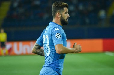 Futbolcu sırasında Uefa Şampiyonlar Ligi maç Shakhtar Rakip Ssc Napoli arasında