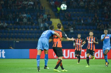 Futbolcu sırasında Uefa Şampiyonlar Ligi maç Shakhtar Rakip Ssc Napoli arasında