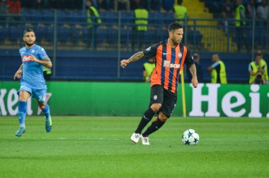 Futbolcu sırasında Uefa Şampiyonlar Ligi maç Shakhtar Rakip Ssc Napoli arasında