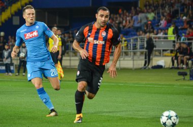 Futbolcu sırasında Uefa Şampiyonlar Ligi maç Shakhtar Rakip Ssc Napoli arasında