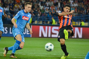 Futbolcu sırasında Uefa Şampiyonlar Ligi maç Shakhtar Rakip Ssc Napoli arasında