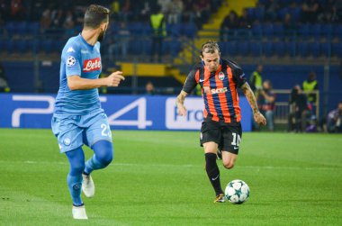 Futbolcu sırasında Uefa Şampiyonlar Ligi maç Shakhtar Rakip Ssc Napoli arasında