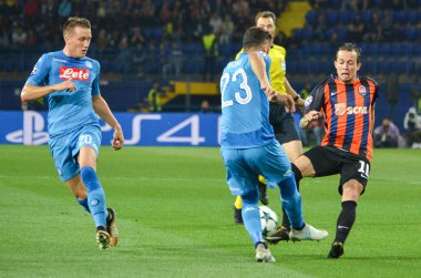 Futbolcu sırasında Uefa Şampiyonlar Ligi maç Shakhtar Rakip Ssc Napoli arasında