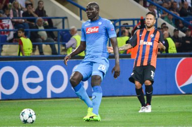 Futbolcu sırasında Uefa Şampiyonlar Ligi maç Shakhtar Rakip Ssc Napoli arasında