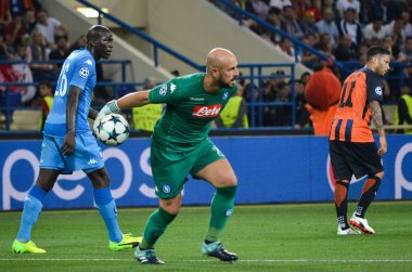 Futbolcu sırasında Uefa Şampiyonlar Ligi maç Shakhtar Rakip Ssc Napoli arasında