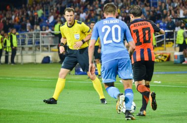 Futbolcu sırasında Uefa Şampiyonlar Ligi maç Shakhtar Rakip Ssc Napoli arasında