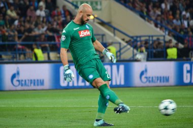 Futbolcu sırasında Uefa Şampiyonlar Ligi maç Shakhtar Rakip Ssc Napoli arasında