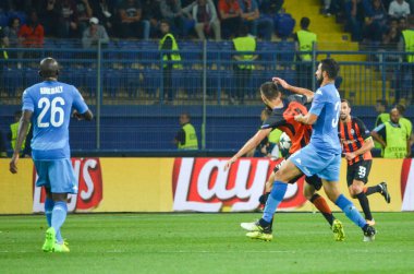 Futbolcu sırasında Uefa Şampiyonlar Ligi maç Shakhtar Rakip Ssc Napoli arasında