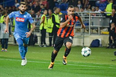 Futbolcu sırasında Uefa Şampiyonlar Ligi maç Shakhtar Rakip Ssc Napoli arasında