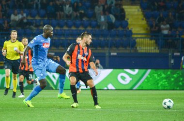 Futbolcu sırasında Uefa Şampiyonlar Ligi maç Shakhtar Rakip Ssc Napoli arasında
