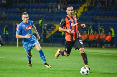 Futbolcu sırasında Uefa Şampiyonlar Ligi maç Shakhtar Rakip Ssc Napoli arasında