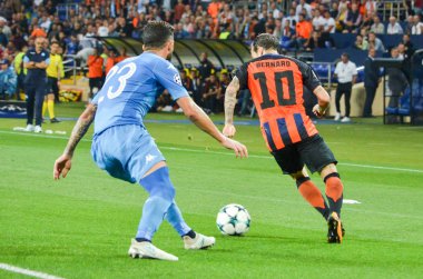 Futbolcu sırasında Uefa Şampiyonlar Ligi maç Shakhtar Rakip Ssc Napoli arasında