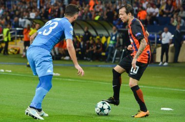 Futbolcu sırasında Uefa Şampiyonlar Ligi maç Shakhtar Rakip Ssc Napoli arasında