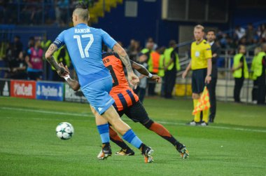 Futbolcu sırasında Uefa Şampiyonlar Ligi maç Shakhtar Rakip Ssc Napoli arasında